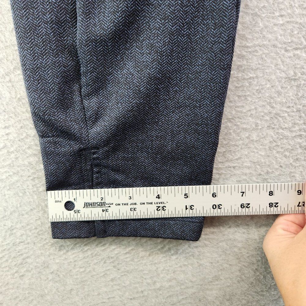 Athleta Mercer Herringbone Tight Womens Medium Blue Pockets Slit Ankle Pants - Picture 16 of 16